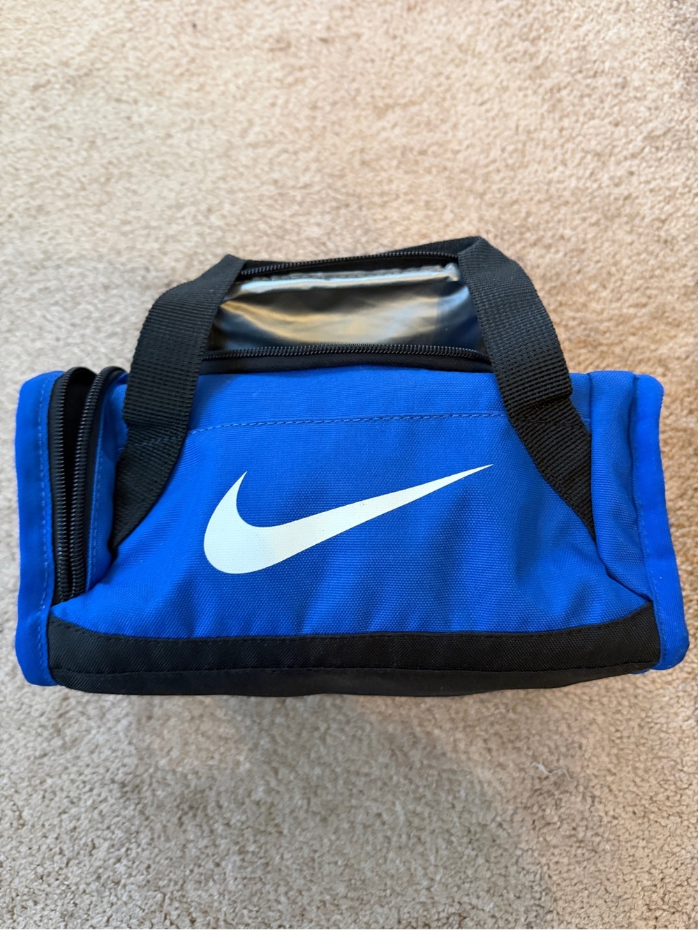 Nike Blue Duffle Lunch Bag with White Swoosh